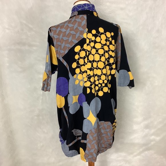 Mona Lisa Mixed Bird Print Art To Wear Flax Linen & Cotton Tunic Jacket OS - Picture 4 of 9